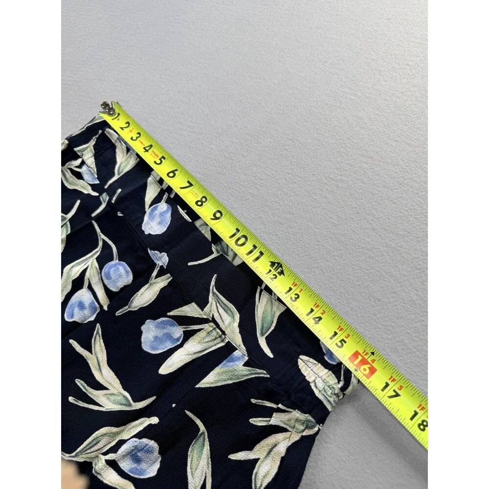 Hillard & Hanson Women’s 1X Blue Floral Rayon Maxi Skirt Made in USA Plus
